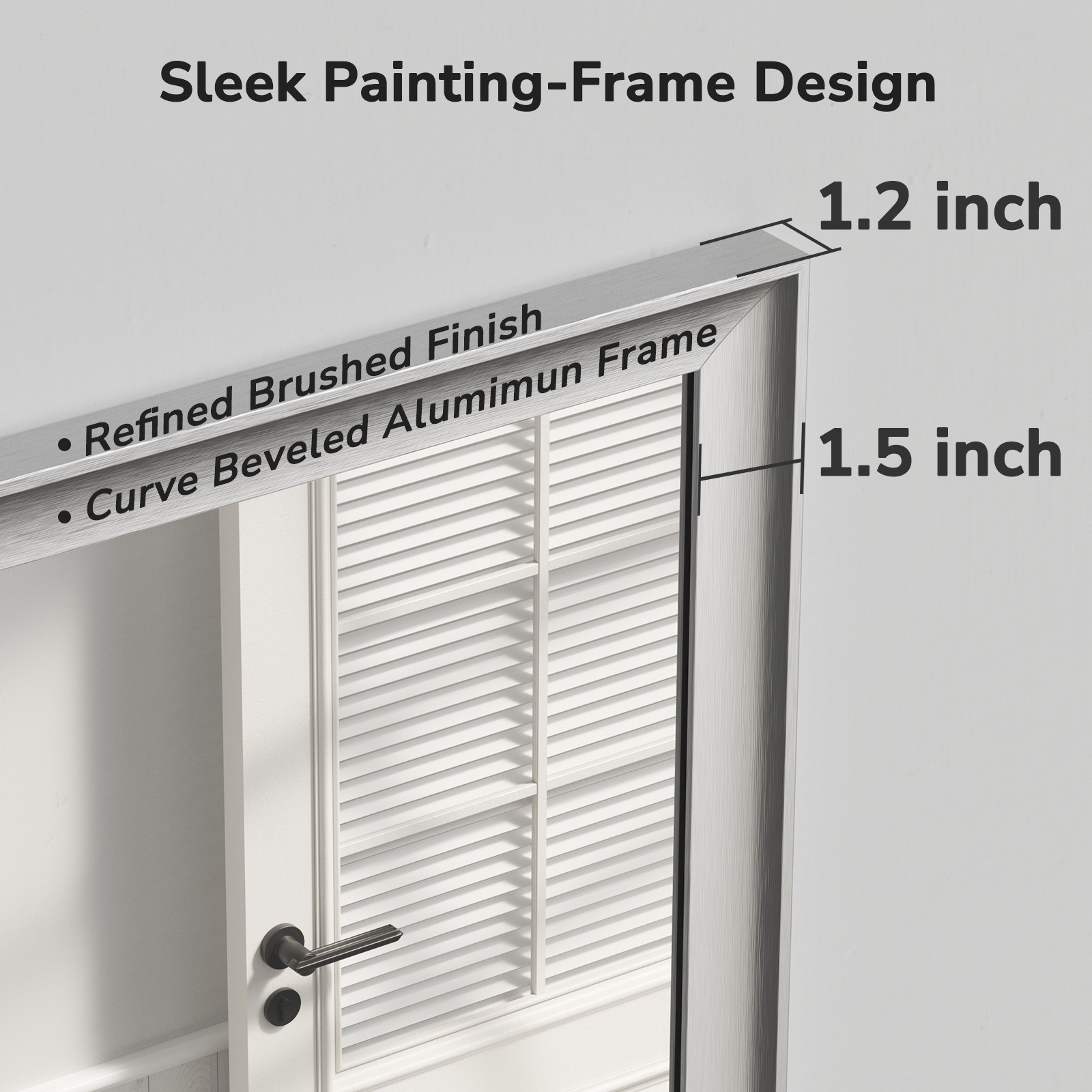 USHOWER Curva Mirror, Rectangular Silver Metal Framed Mirror, 22'' x 30''
