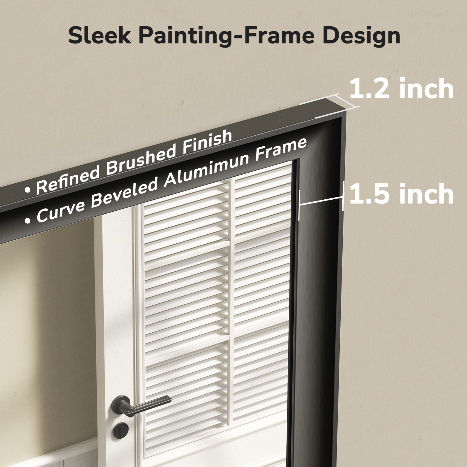 USHOWER Curva Mirror, Rectangular Black Metal Framed Mirror, 22'' x 30''