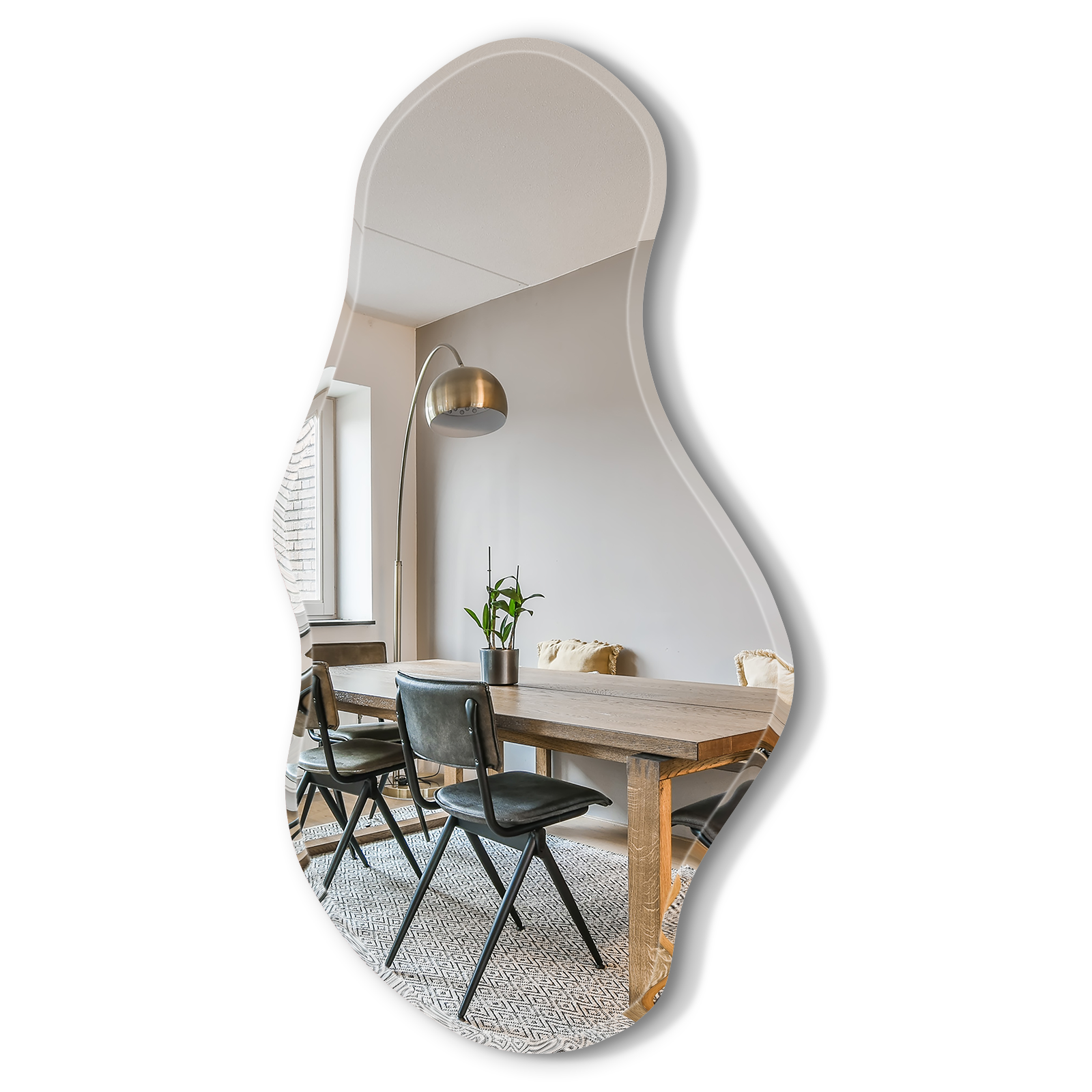 USHOWER Mura wavy mirror 26 x 46 irregular wall mirror decorative design