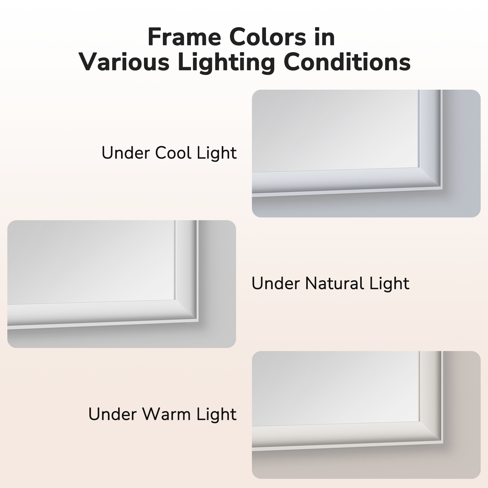 USHOWER Curva Mirror, Rectangular White Metal Framed Mirror, 30'' x 40''