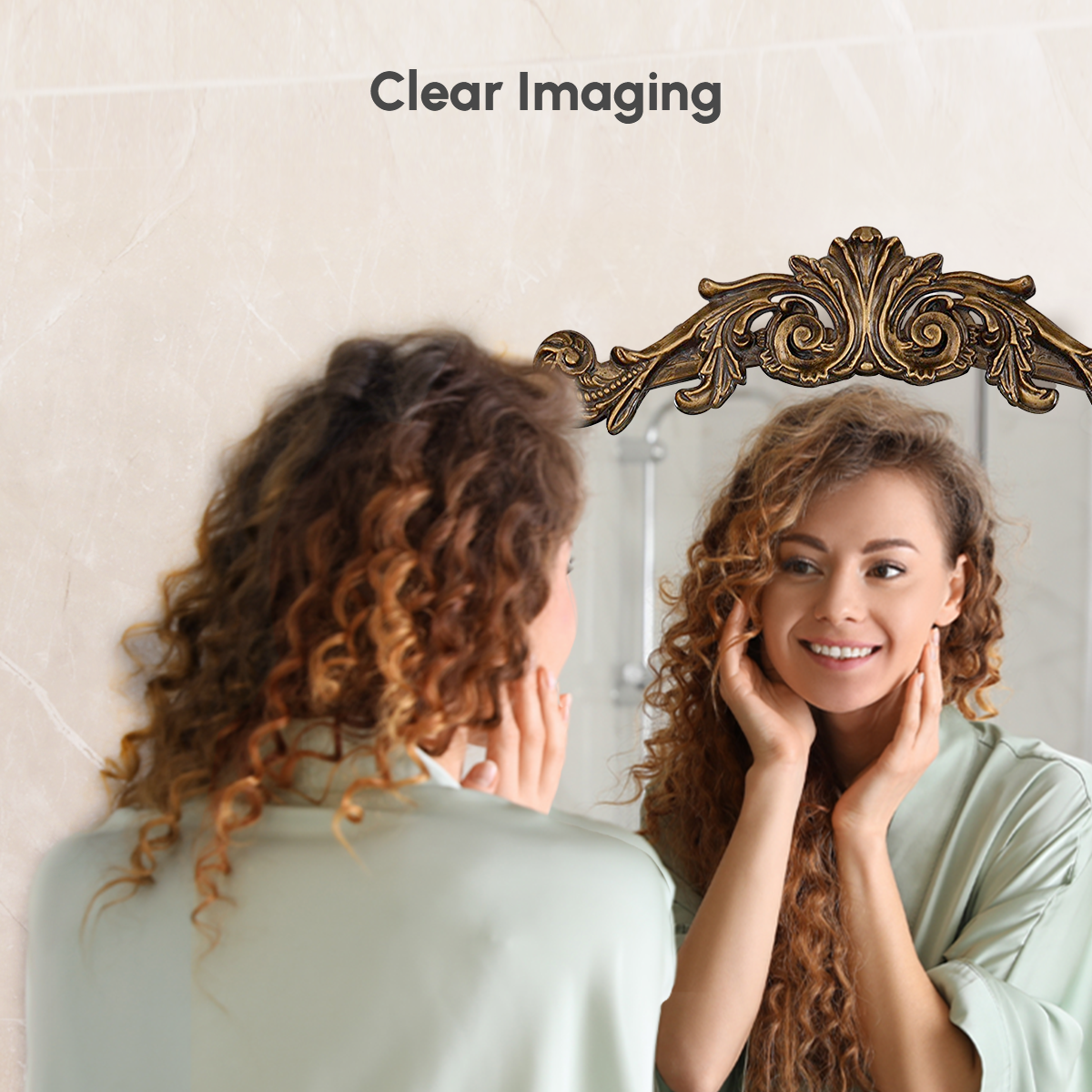 USHOWER Retra Series 19x31 Gold Vintage Mirror with Clear Reflection, True Colors, and Minimal Visual Distortion