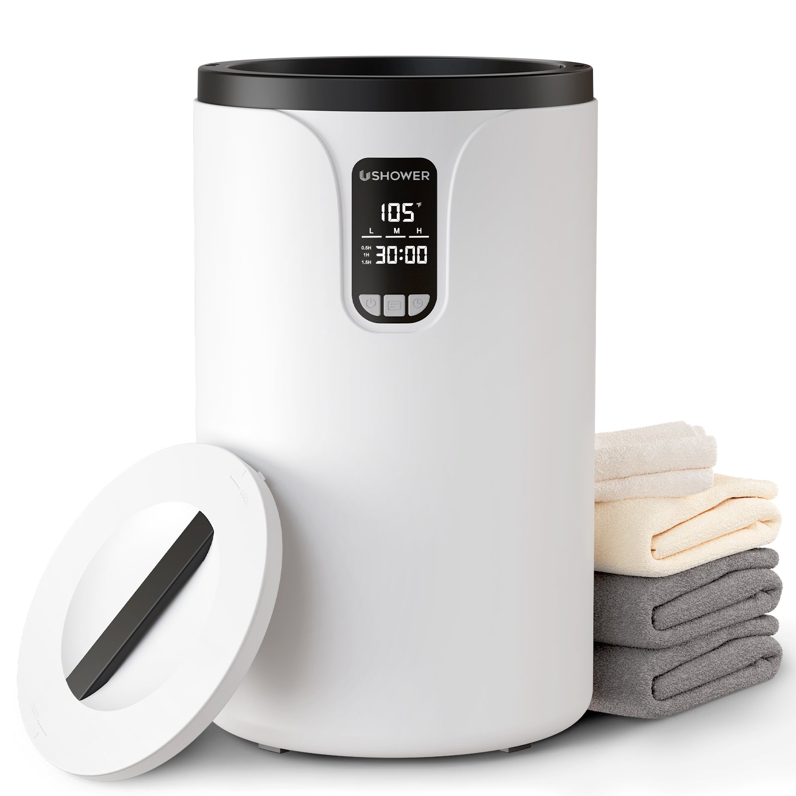 USHOWER towel warmer 20L plus version, white portable bucket design for bathroom