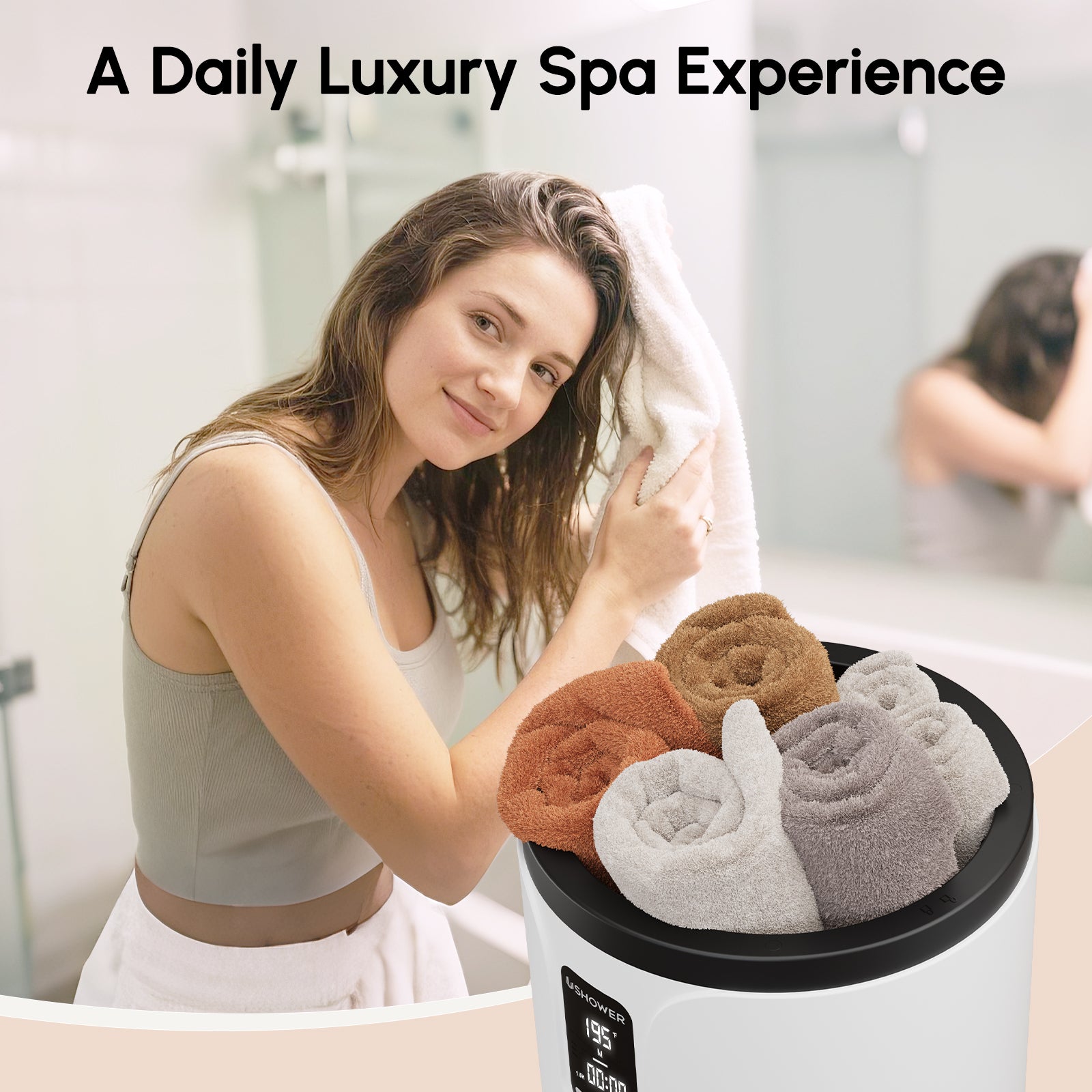towel warmer bucket for after shower spa experience at home for daily comfort and warm