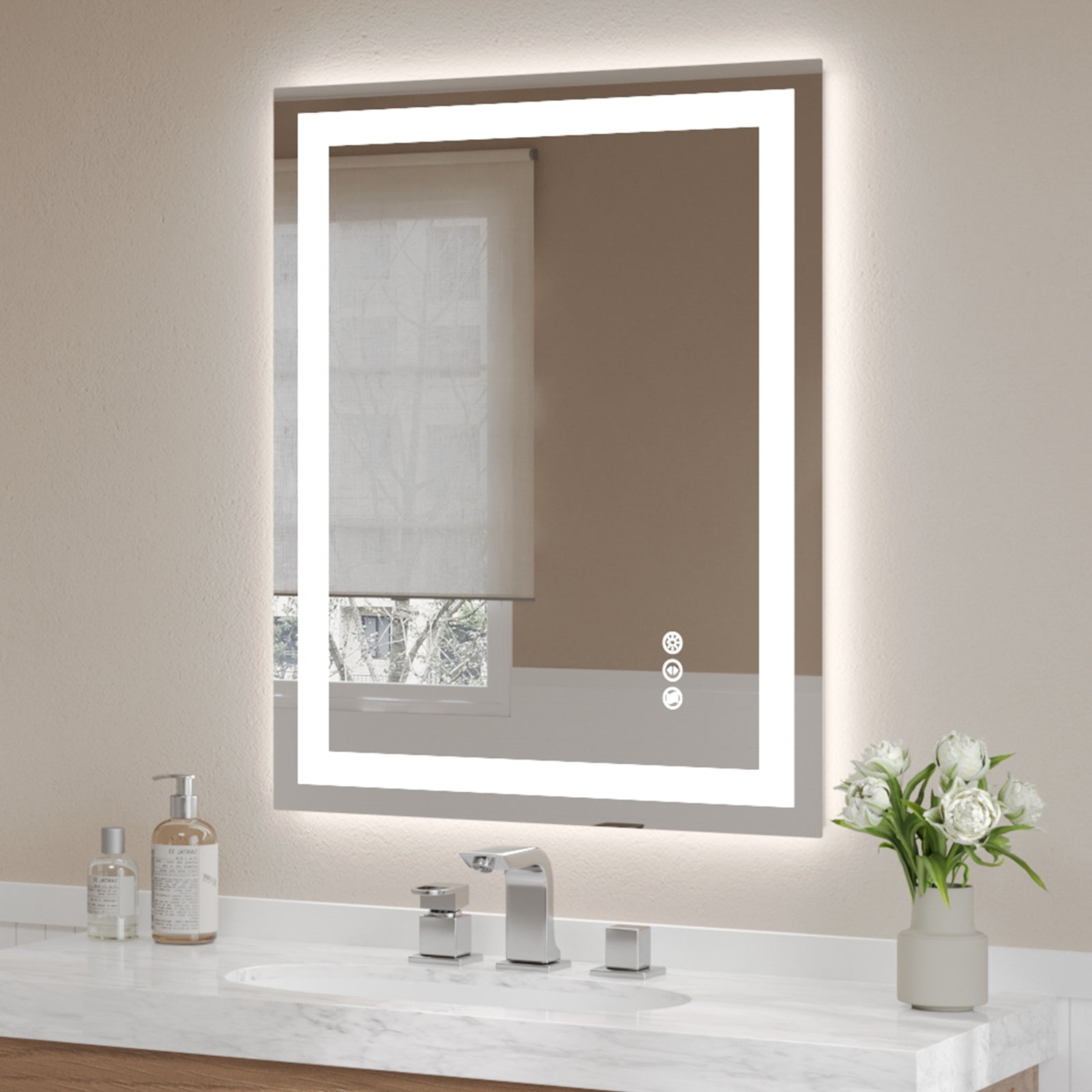 USHOWER Klara Series – 28'' x 36'' Rectangular LED Bathroom Mirror