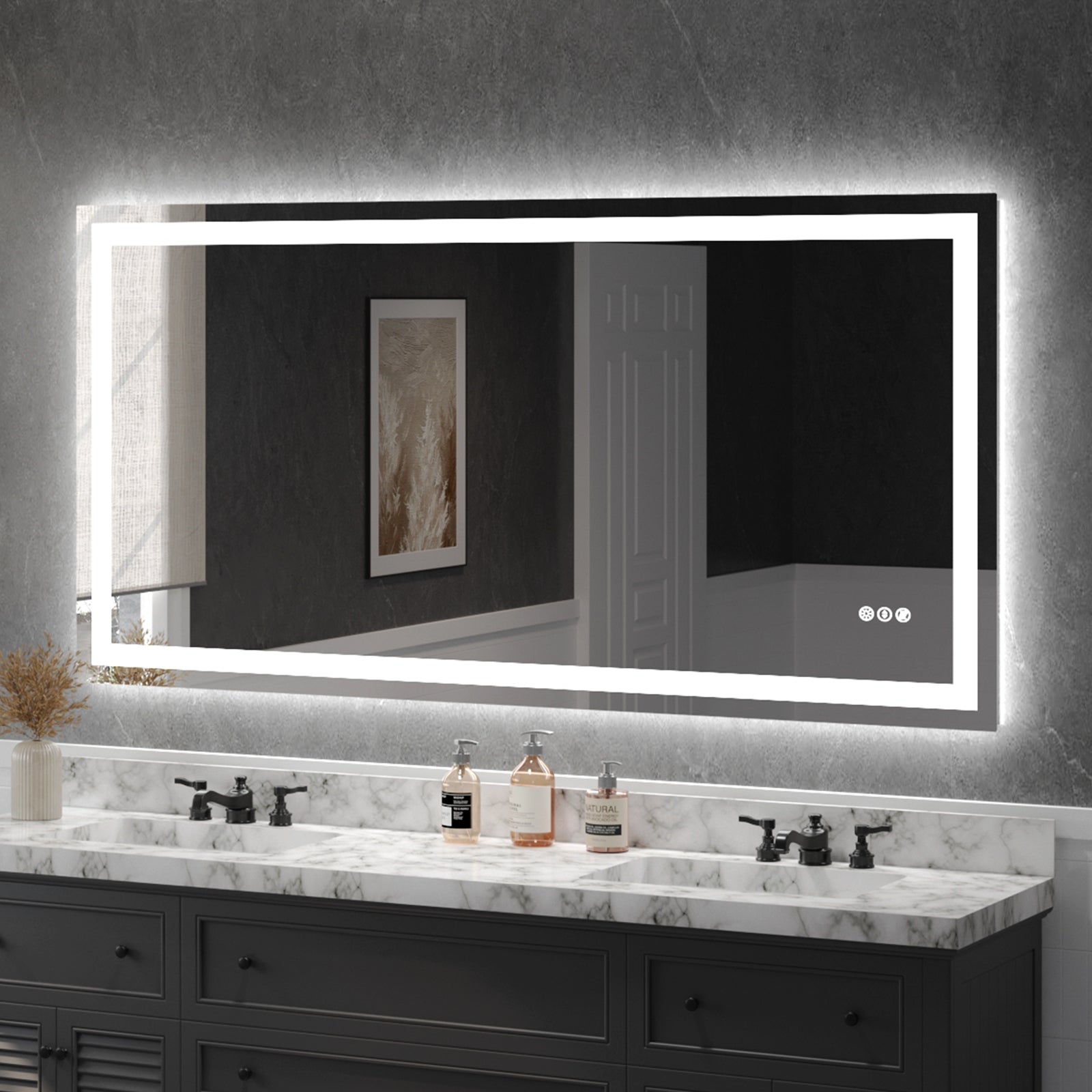 USHOWER Klara Series – 72'' x 36'' Rectangular LED Bathroom Mirror