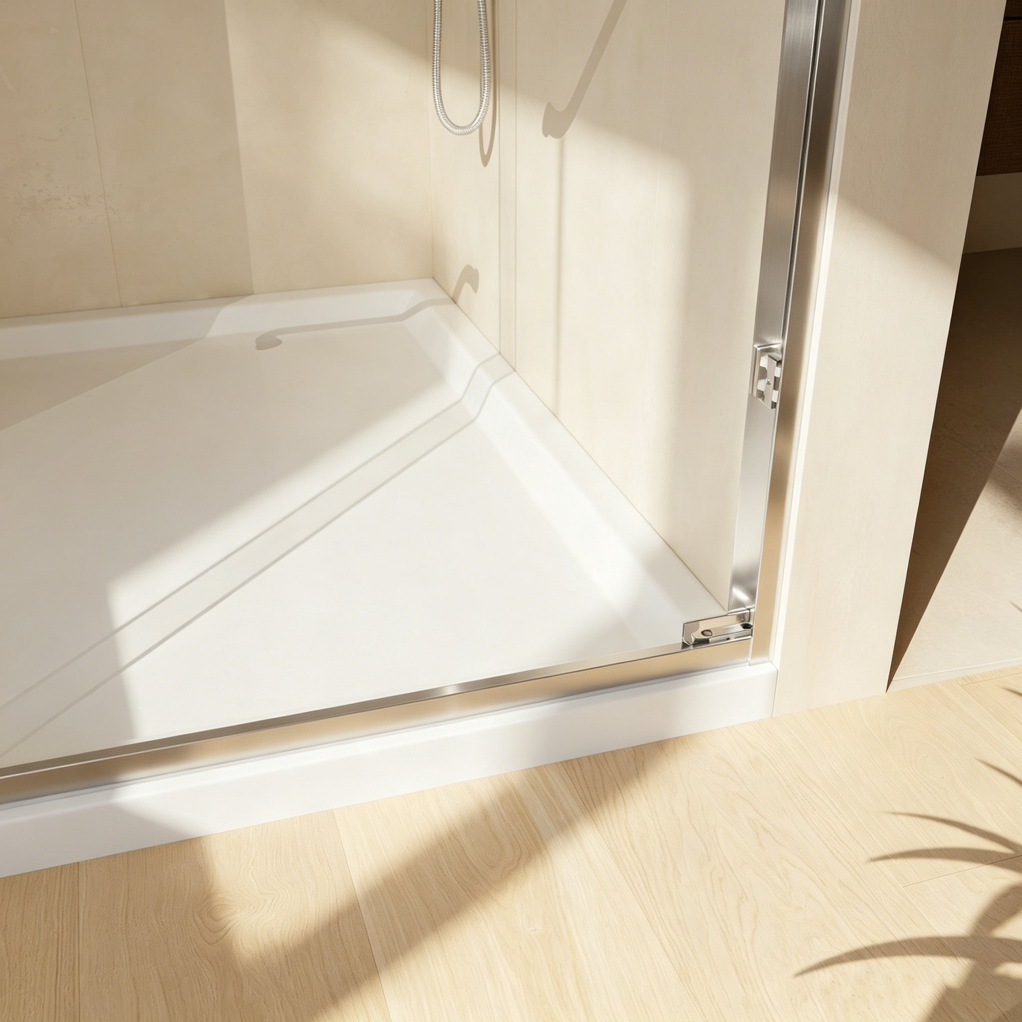 Modern 56-60" Double Sliding Shower Door with 6mm Tempered Glass, Aluminum Frame, Brushed Nickel Stainless Steel Handle & 72" Bathroom Shower Enclosure