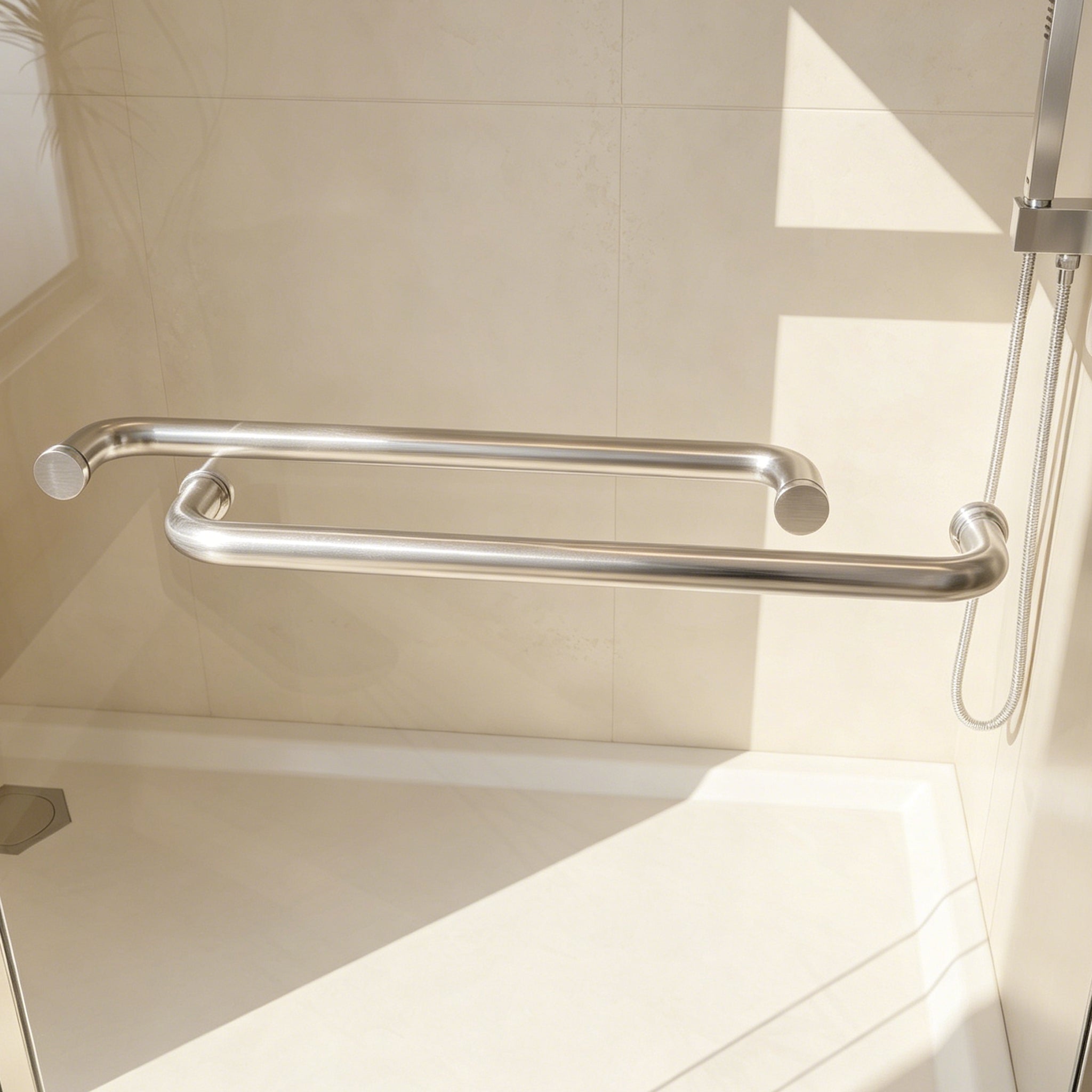 Modern 56-60" Double Sliding Shower Door with 6mm Tempered Glass, Aluminum Frame, Brushed Nickel Stainless Steel Handle & 72" Bathroom Shower Enclosure