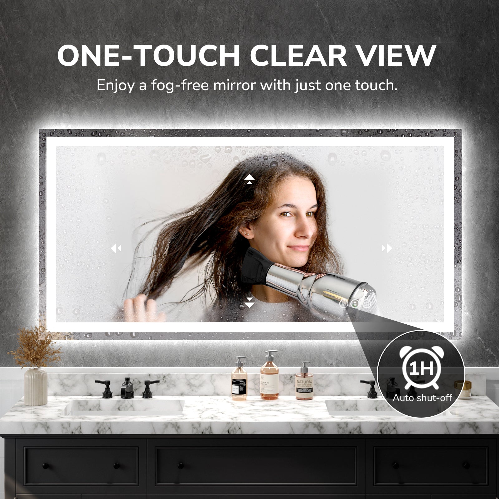 USHOWER Klara Series – 72'' x 36'' Rectangular LED Bathroom Mirror