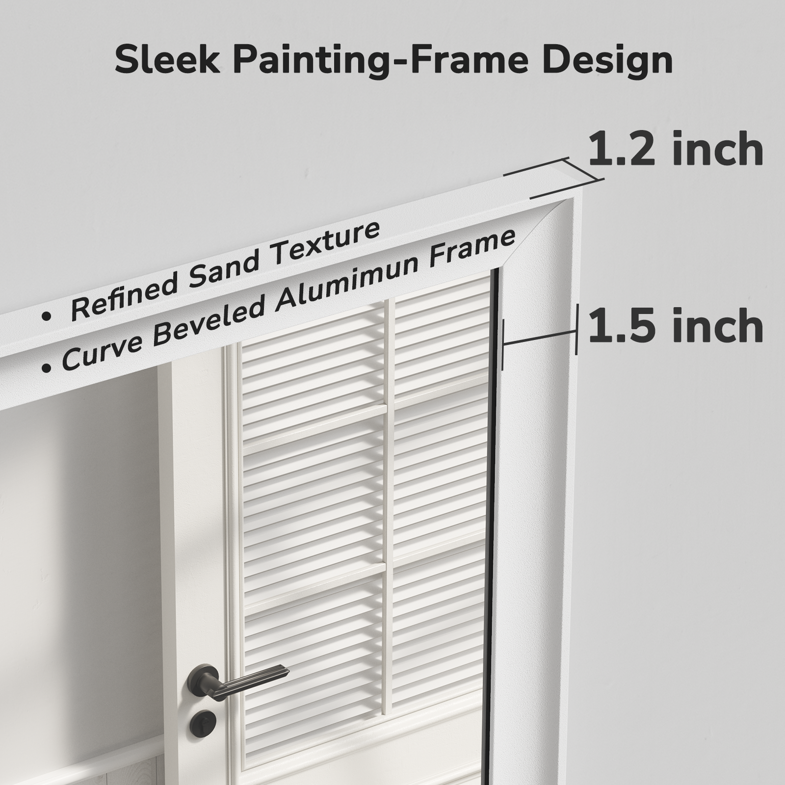 USHOWER Curva Mirror, Rectangular White Metal Framed Mirror, 30'' x 40''