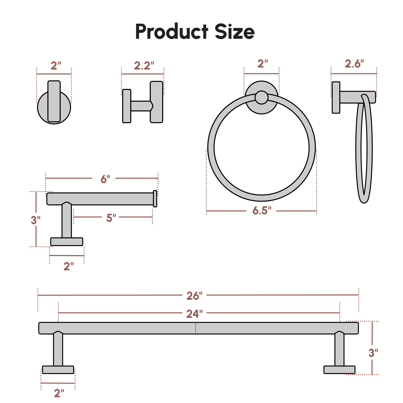 Matuko Bathroom Hardware Set