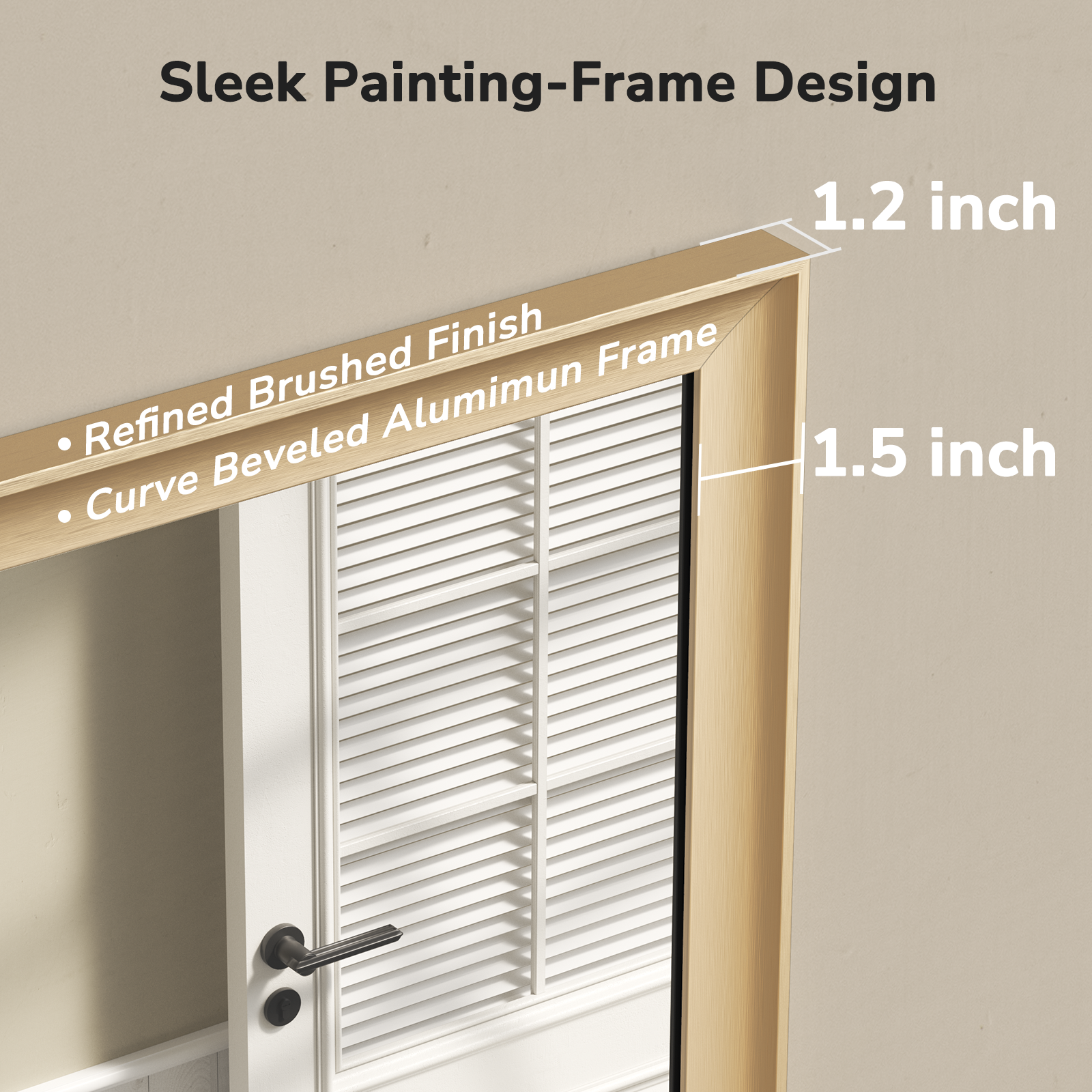 USHOWER Curva Mirror, Rectangular Gold Metal Framed Mirror, 22'' x 30''