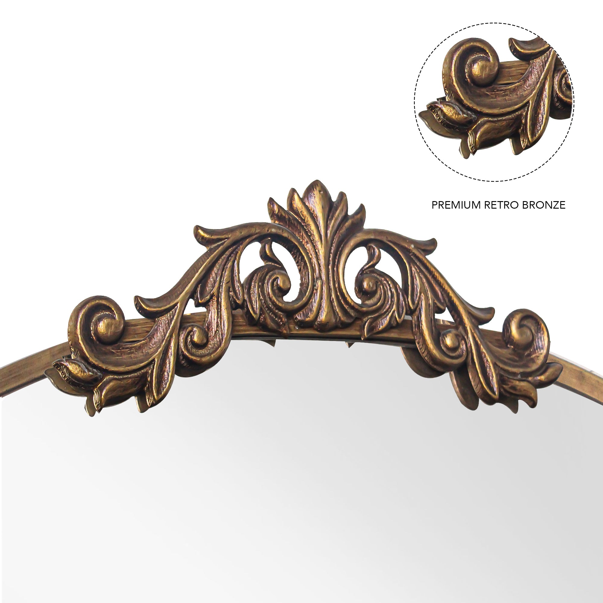 Full Length Mirror 36'' x 66'' Vintage Ornate Arched Floor Mirror, Antique Bronze Metal Framed Mirror Dressing Mirror Oversized Wall Mirror, for Entryway, Living Room, Bedroom, Clothing Shop
