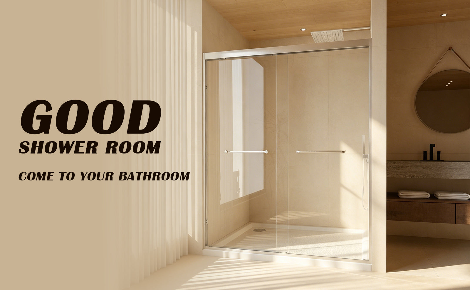 Modern 56-60" Double Sliding Shower Door with 6mm Tempered Glass, Aluminum Frame, Brushed Nickel Stainless Steel Handle & 72" Bathroom Shower Enclosure