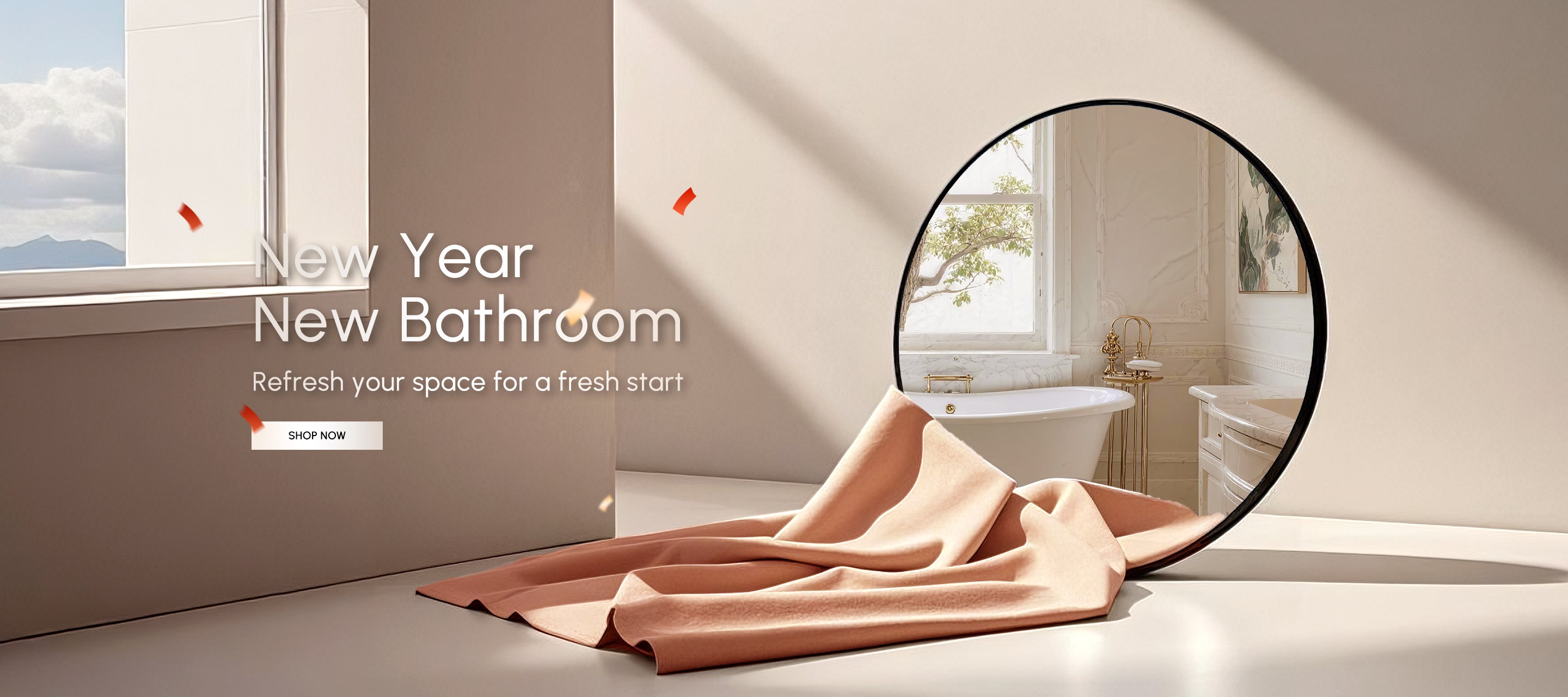 Matte black round wall mirror for bathroom, modern design for a refreshed space