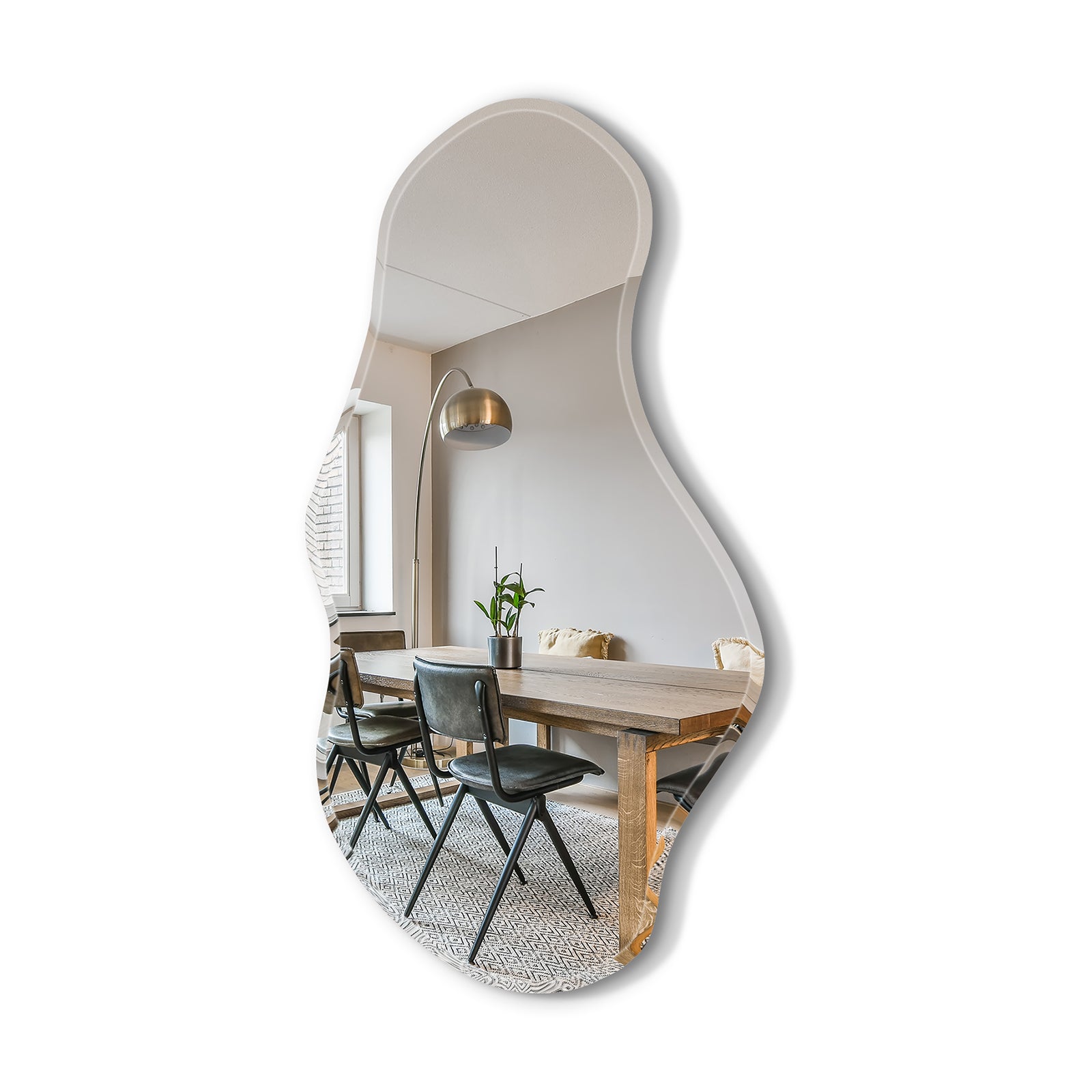 USHOWER Mura wavy mirror 20 x 36 irregular wall mirror decorative design