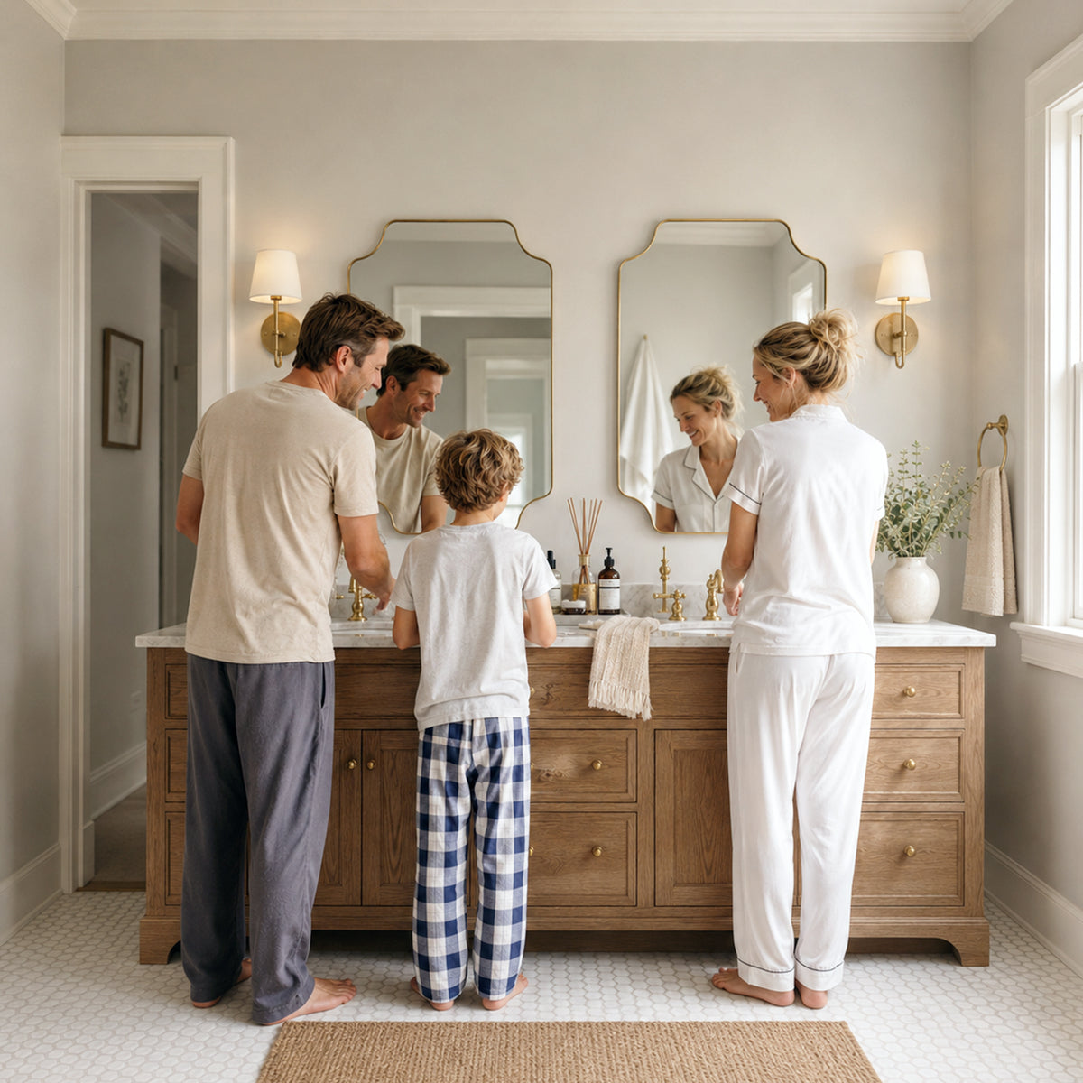 Stainless Steel Frame Gold Scalloped Bathroom Mirror – 22" x 30"