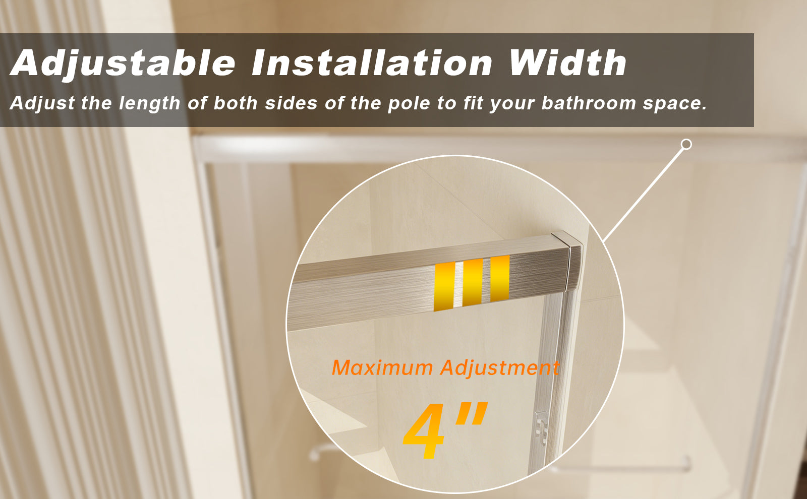 Modern 56-60" Double Sliding Shower Door with 6mm Tempered Glass, Aluminum Frame, Brushed Nickel Stainless Steel Handle & 72" Bathroom Shower Enclosure