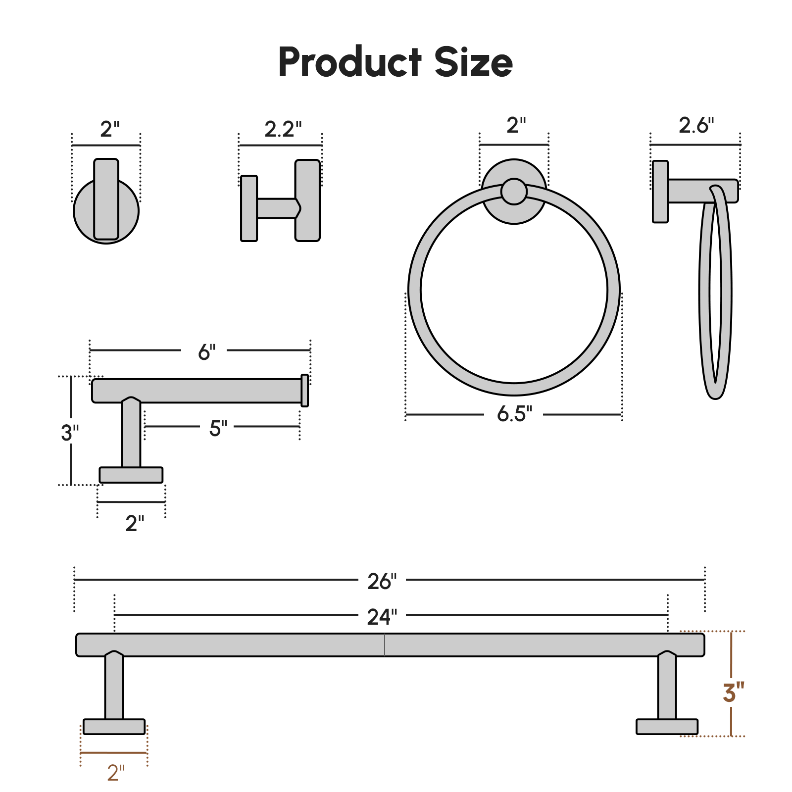 Matuko Bathroom Hardware Set