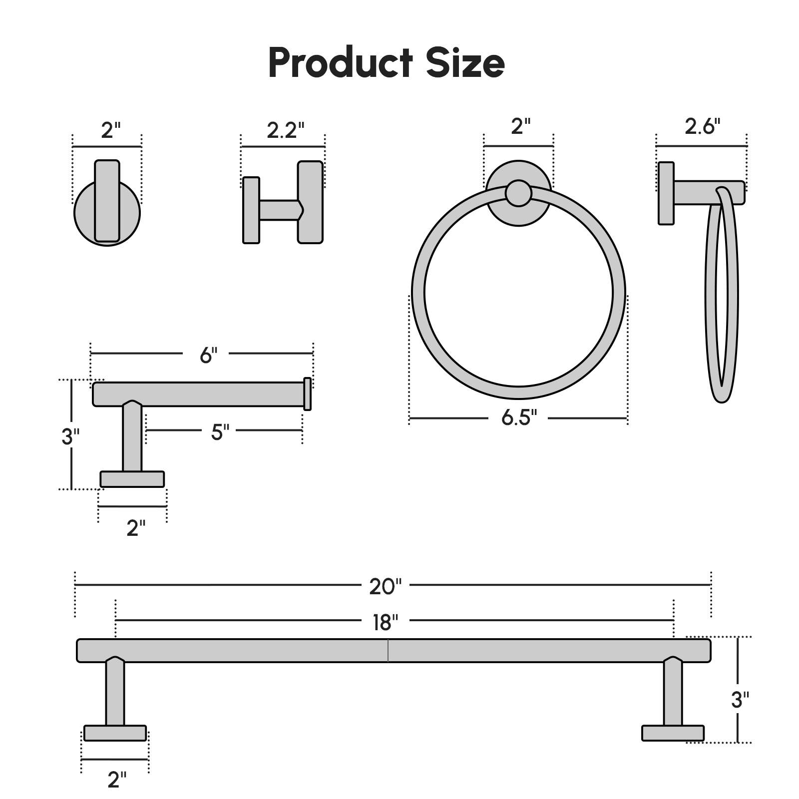 Matuko Bathroom Hardware Set