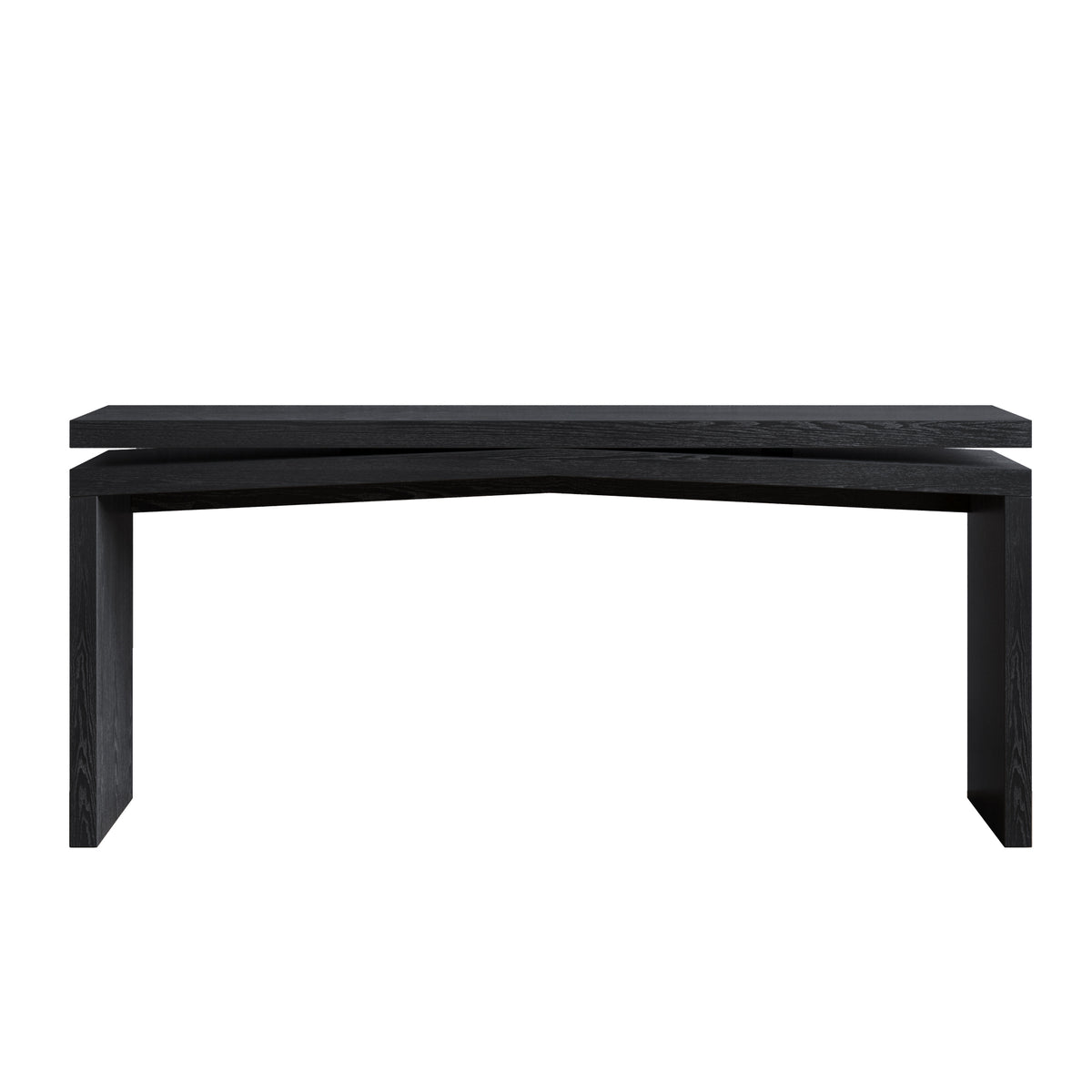 65-Inch Rustic Solid Wood Veneer Console Table, Farmhouse Sofa Table for Entryway, Living Room, Hallway & Behind Couch, Black