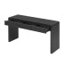 TREXM Rustic Fluted Console Table with 3 Drawers, Solid Wood Veneer Entryway Sofa Table with Natural Wood Grain, Black