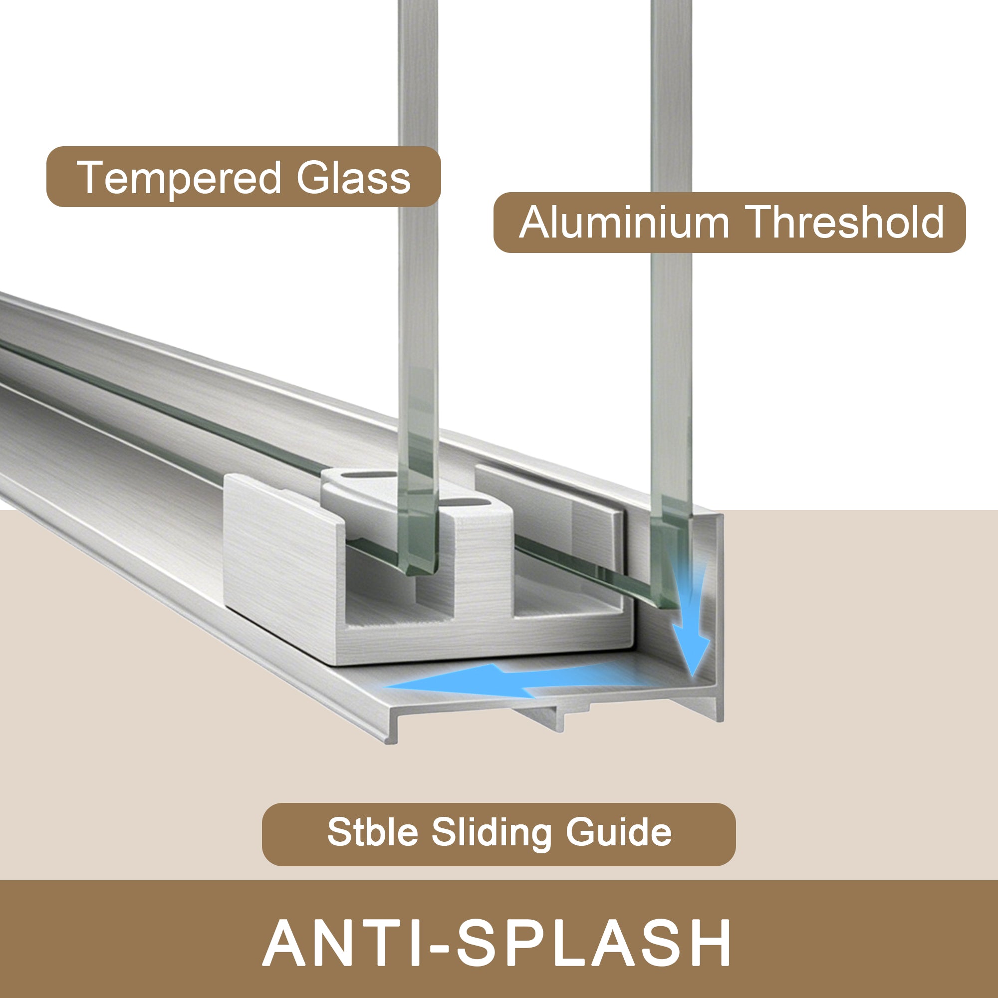 Modern 56-60" Double Sliding Shower Door with 6mm Tempered Glass, Aluminum Frame, Brushed Nickel Stainless Steel Handle & 72" Bathroom Shower Enclosure
