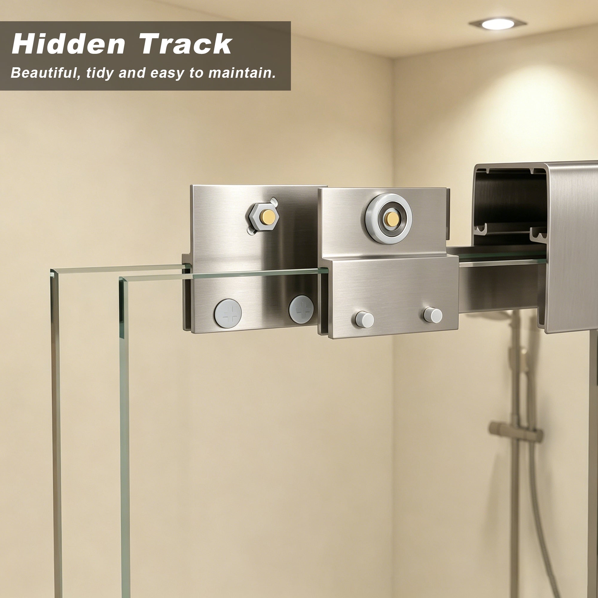 Modern 56-60" Double Sliding Shower Door with 6mm Tempered Glass, Aluminum Frame, Brushed Nickel Stainless Steel Handle & 72" Bathroom Shower Enclosure