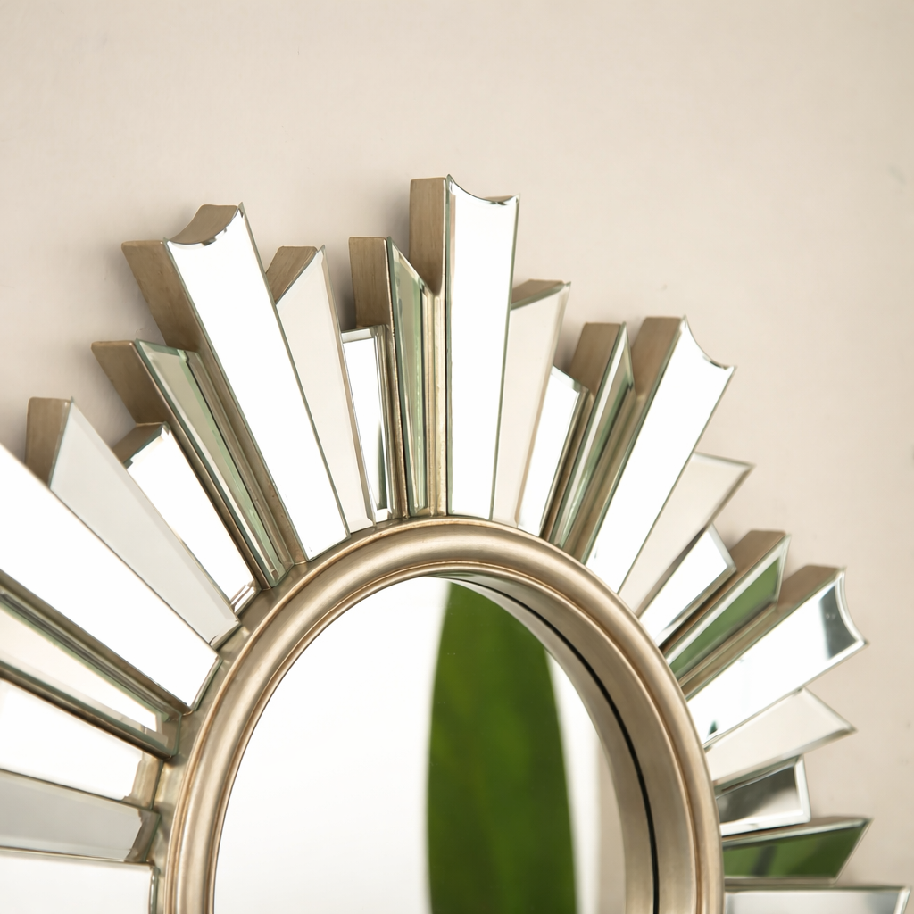 HenGis Sunburst-Shaped Decorative Mirror, 24.8'' Diameter