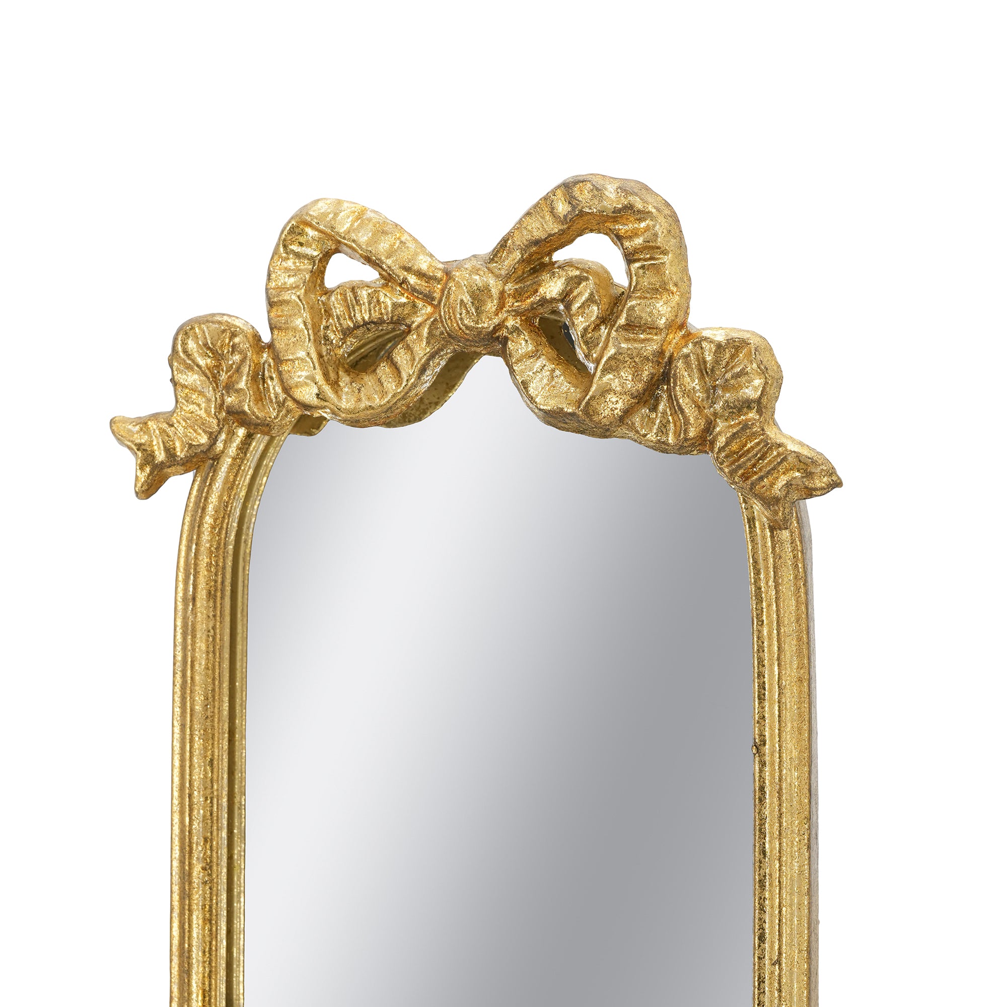 Gold Mirrored Candle Wall Sconces Set of 2 | 28" Iron Bow-Top Holders