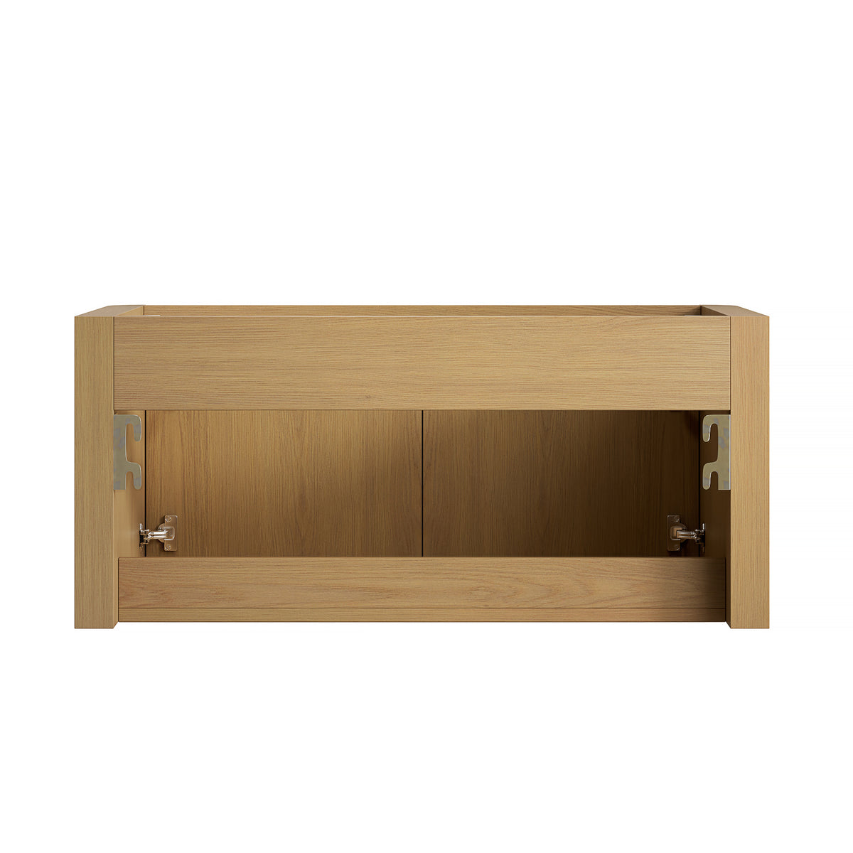 LORAN 36" Wall-Mounted Bathroom Vanity with White Solid Surface Integrated Basin, Floating Storage Cabinet, Corolla Oak Woodgrain, 8" Widespread 3-Hole Faucet Configuration, Disassembled