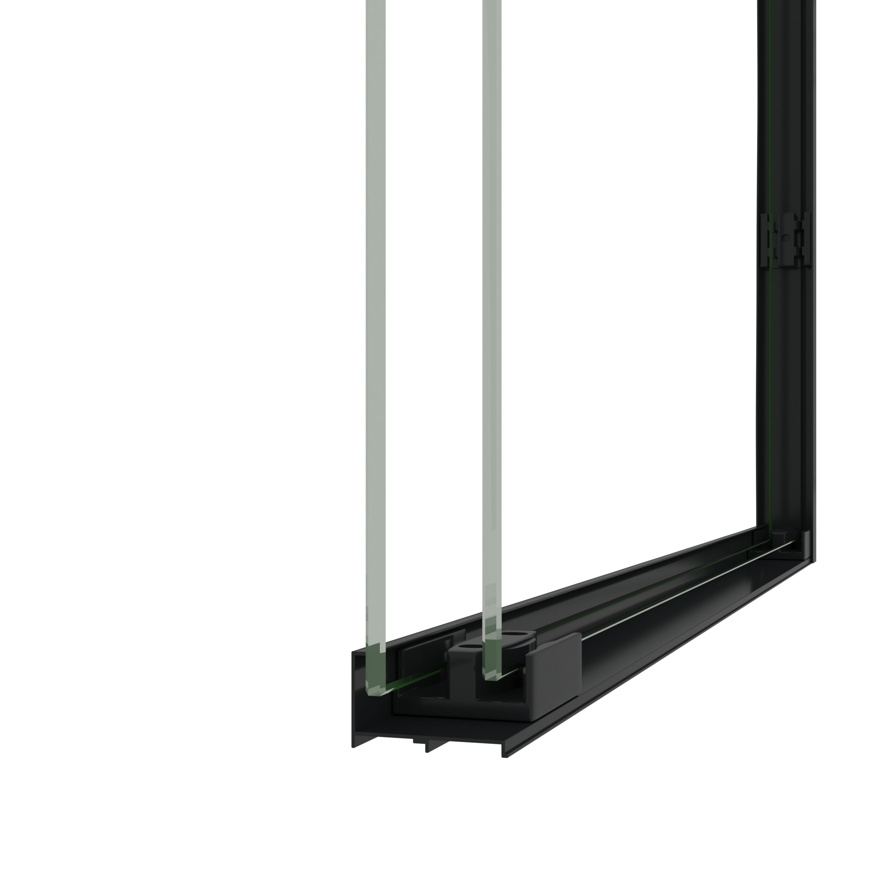 44-48" W x 72" H Double Sliding Shower Door with 6mm Tempered Glass, Safety Film, Aluminum Frame & Matte Black Stainless Steel Handle