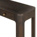 TREXM Rustic Console Table with 3 Concealed Drawers, Farmhouse Entryway Sofa Table with Curved Corners & Thick Legs for Living Room & Hallway,Espresso