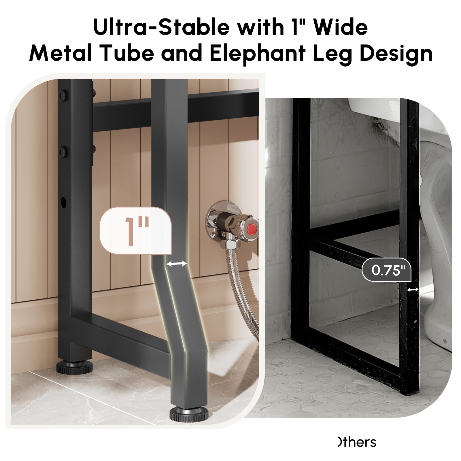 USHOWER Stokado Series – Over-the-Toilet Storage Cabinet with Wood Doors, Rustic Brown