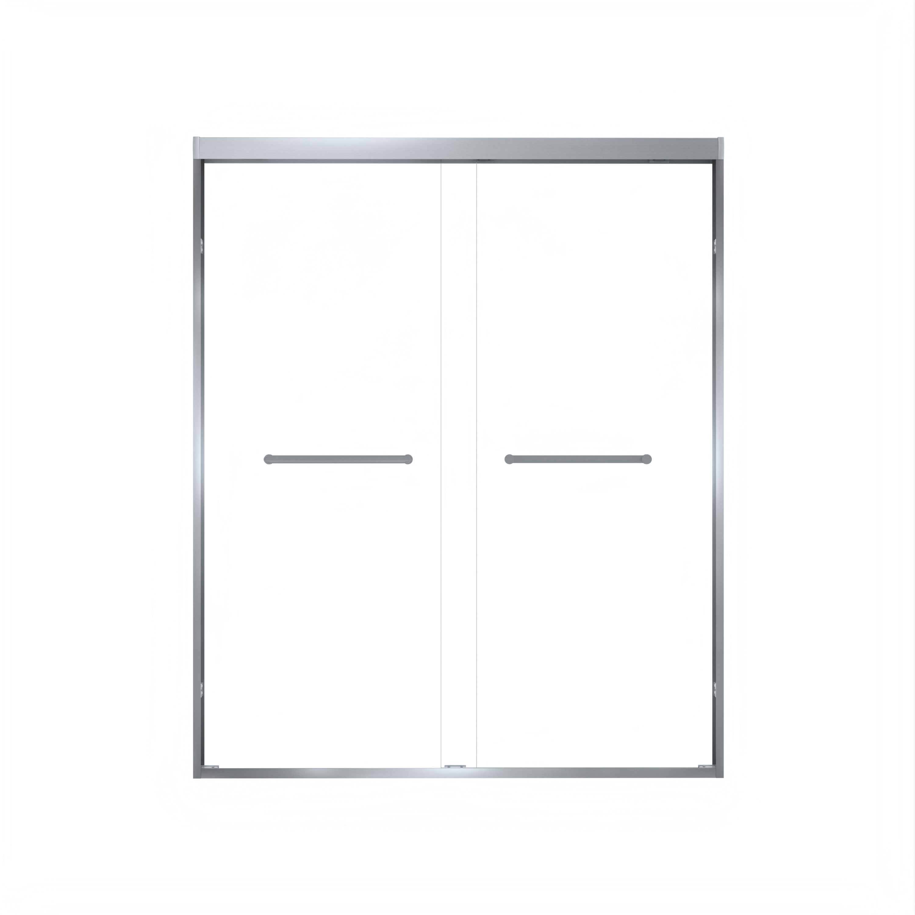 Modern 56-60" Double Sliding Shower Door with 6mm Tempered Glass, Aluminum Frame, Brushed Nickel Stainless Steel Handle & 72" Bathroom Shower Enclosure