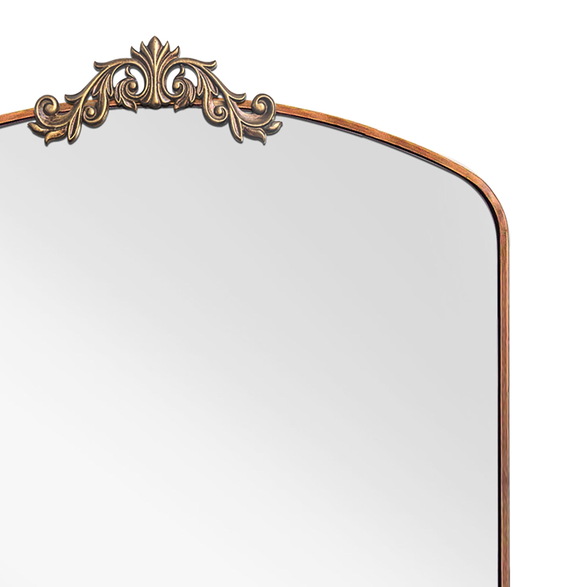 Full Length Mirror 36'' x 66'' Vintage Ornate Arched Floor Mirror, Antique Bronze Metal Framed Mirror Dressing Mirror Oversized Wall Mirror, for Entryway, Living Room, Bedroom, Clothing Shop
