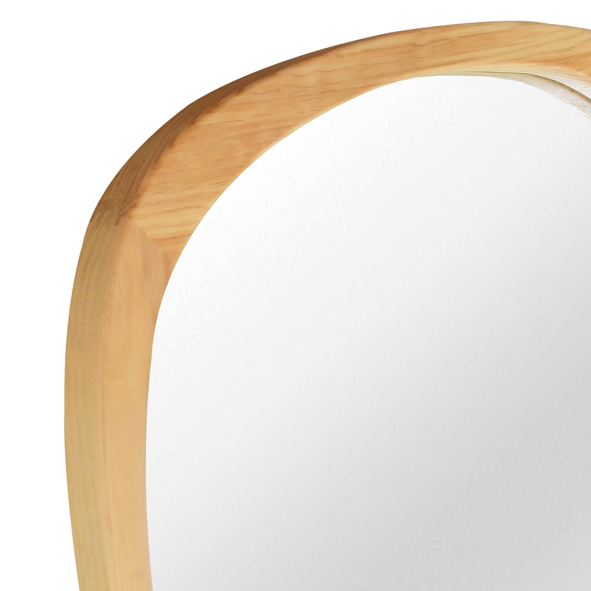 24" x 36" Oak Irregular Wood Frame Mirror|Solid Wood Frame Decorative Bathroom Vanity Mirror for Bedroom, Living Room & Entryway