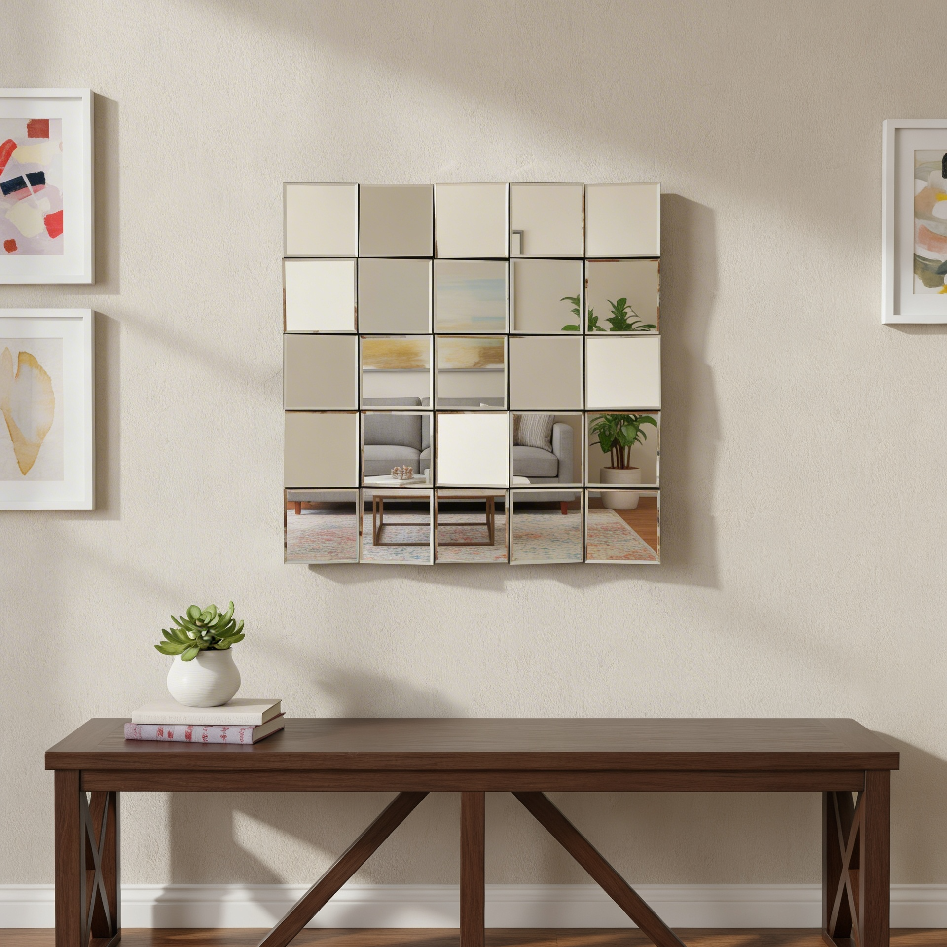 Plash 3D Square Splicing Artistic Decorative Mirror