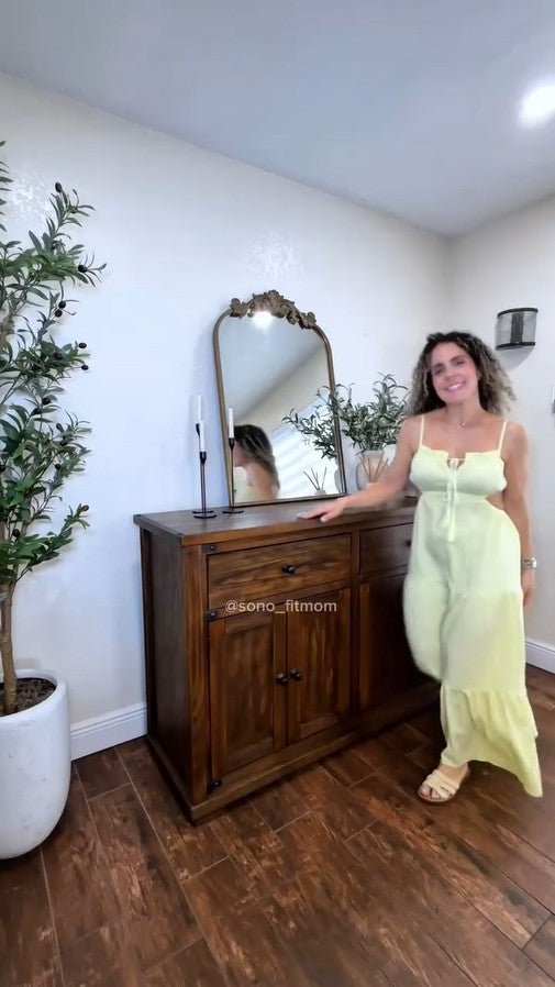 vintage mirror with ornate gold frame transforms entryway
